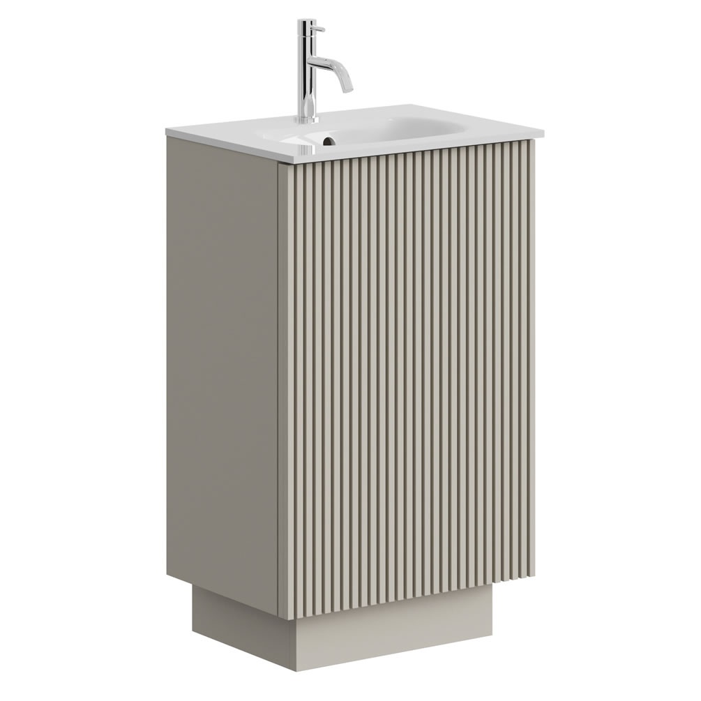 Crosswater Limit Warm Stone 500mm Floorstanding Vanity Unit & Basin